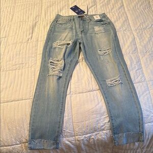Distressed Light Blue Jeans